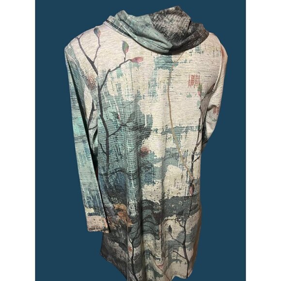 nwt JESS AND JANE EMERALD TUNIC OR DRESS SIZE MED COWL NECK FRONT POCKETS - Picture 2 of 16